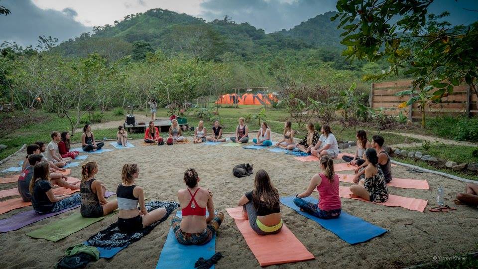 Outdoor yoga circle at Apsara retreat
